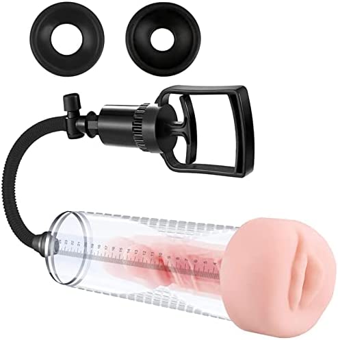 Vacuum Penis Pump, Manual Penis Enlarger for Male Erection & Enhancement, Sex Toys for Men,Penis Massage & Stimulation Device with Male Stroker