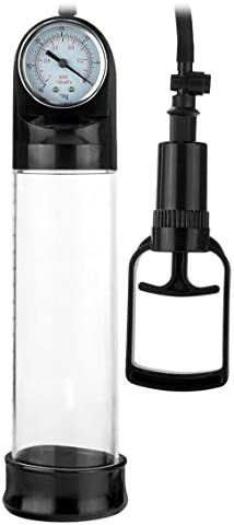 Linx Piston Pump Clear - Black - Male Penis Pump with Pressure Gauge