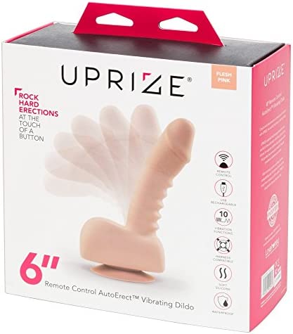 Uprize, Remote Control Bionic Rising 6 Inch Vibrating Realistic Dildo Pink Flesh, Multicolour
