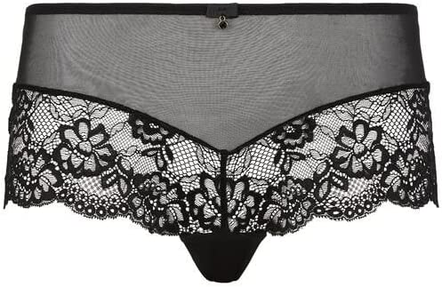 Ann Summers Sexy Lace Planet Lace Shorts Briefs for Women with Lace Mesh and Charm Detail - Lace Shorts Underwear - Full Coverage Knickers - Lace Trim - Black