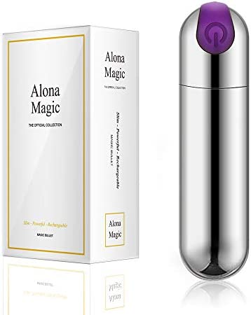 Super Powerful Rechargeable Bullet Vibrator with 10 Vibration Modes, Silent & Waterproof (Silver)