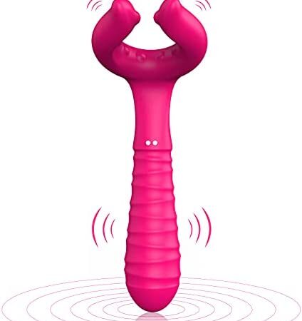 Couple G-Spot Clitoral 3 Motors Vibrator for Penis Clitoris Stimulation, Adult Sex Toys Vagina Multi-Toy with 12 Vibration Modes, Rechargeable Waterproof Anal Stimulator for for Female & Male