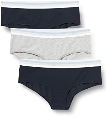 Iris & Lilly Women's Cotton Cheeky Hipster Knickers, Pack of 3