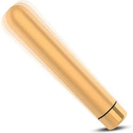 Sh Extra Long Bullet Vibrator | Gold | 9 Vibration Modes | Waterproof | Rechargeable with USB Charger Included